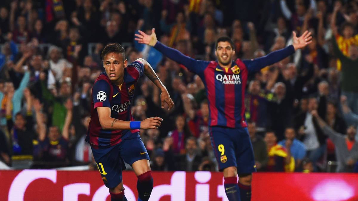 STARS: "El Tridente" dreht auf. Das Angriffstrio der Katalanen ist im Frühjahr nicht zu stoppen. Luis Suarez (r.) ist nach Sperre und Startproblemen in Barcelona angekommen. Neymar erzielt gegen PSG drei Tore und ist damit der Garant des Halbfinal-Einzugs. Zusammen bringen es die beiden auf 49 Pflichtspieltreffer