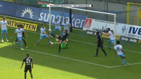 Der KFC Uerdingen hat sich beim Neustart der 3. Liga ein 2:1 in Mannheim erarbeitet. Dabei erzielt der ehemalige Bayern-Spieler Jan Kirchhoff die Vorentscheidung per spektakulärem Fallrückzieher.