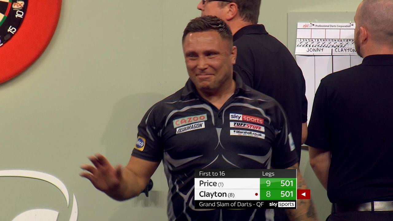 Grand Slam of Darts: Gerwyn Price besiegt Jonny Clayton mit 16:12