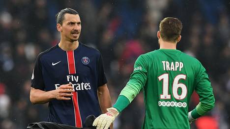 Kevin Trapp spricht über seine Zeit mit Zlatan Ibrahimovic bei PSG , Zlatan Ibrahimovic (links) und Kevin Trapp spielten zusammen bei Paris Saint-Germain