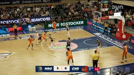 Die BBL-Highlights der Basketball-Partie ROSTOCK SEAWOLVES - NINERS Chemnitz im Video.