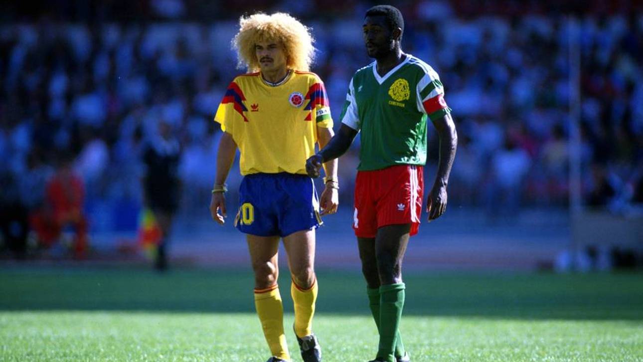 Stephen Tataw und Carlos Valderrama im WM-Achtelfinale 1990