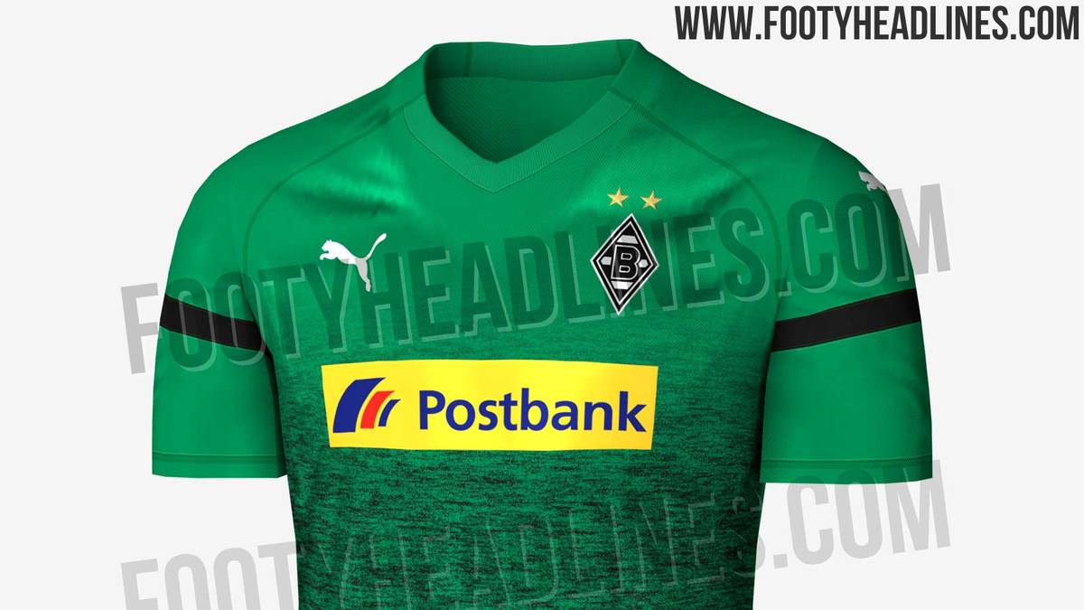 Grün mit schwarzen Armstreifen und grün-schwarz meliertem Bauchbereich soll der Look des Ausweichtrikots sein