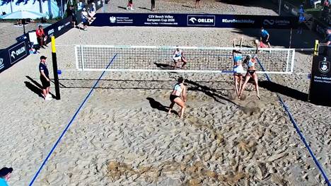 Deutscher Traumstart bei der Beachvolleyball Europameisterschaft im polnischen Stare Jablonki. Sandra Ittlinger und Anna-Lena Grüne sicherten sich gegen Dorina und Ronja Klinger aus Österreich den Sieg.