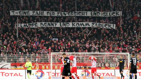 Die Fans des 1. FC Union Berlin stehen hinter dem erkrankten Benjamin Köhler
