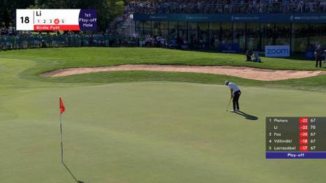Li gewinnt im Playoff die BMW International Open! Trotz eines misslungenen Chips aufs Green locht er den Birdie-Putt - Konkurrent Pieters vergibt diesen.