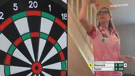 Fallon Sherrock ist die "Queen of the Palace", überraschte bei der letzten Darts-WM mit einem Siegeszug. Auch bei "Darts at Home" glänzt sie gegen Rekordweltmeister Phil Taylor.