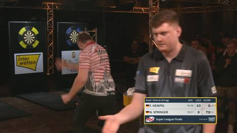 Was für ein Finale in der PDC Europe Super League! Florian Hempel und Nico Springer liefern sich ein packendes Duell, doch Hempel hat am Ende die besseren Nerven.