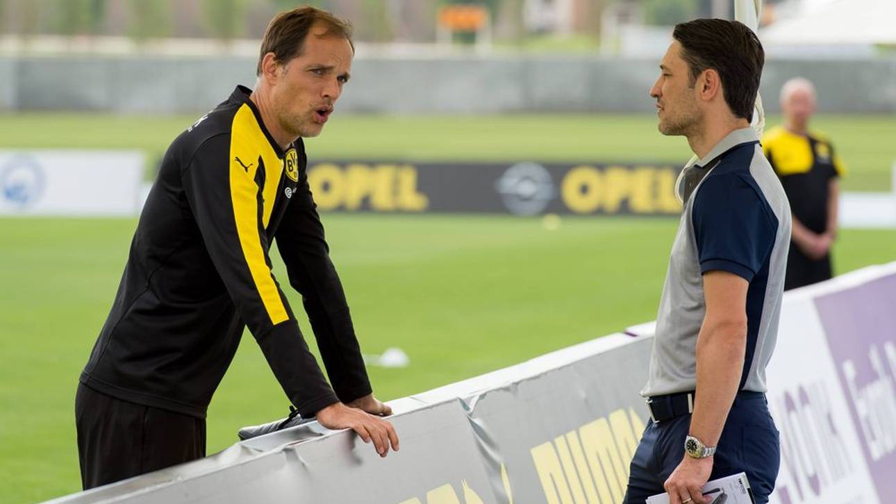 Niko Kovac hospitierte bei Thomas Tuchel im Rahmen des BVB-Trainingslagers in Dubai im Januar 2016
