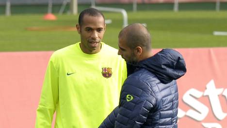 Thierry Henry (l.) gewann 2009 unter Pep Guardiola mit dem FC Barcelona die Champions League