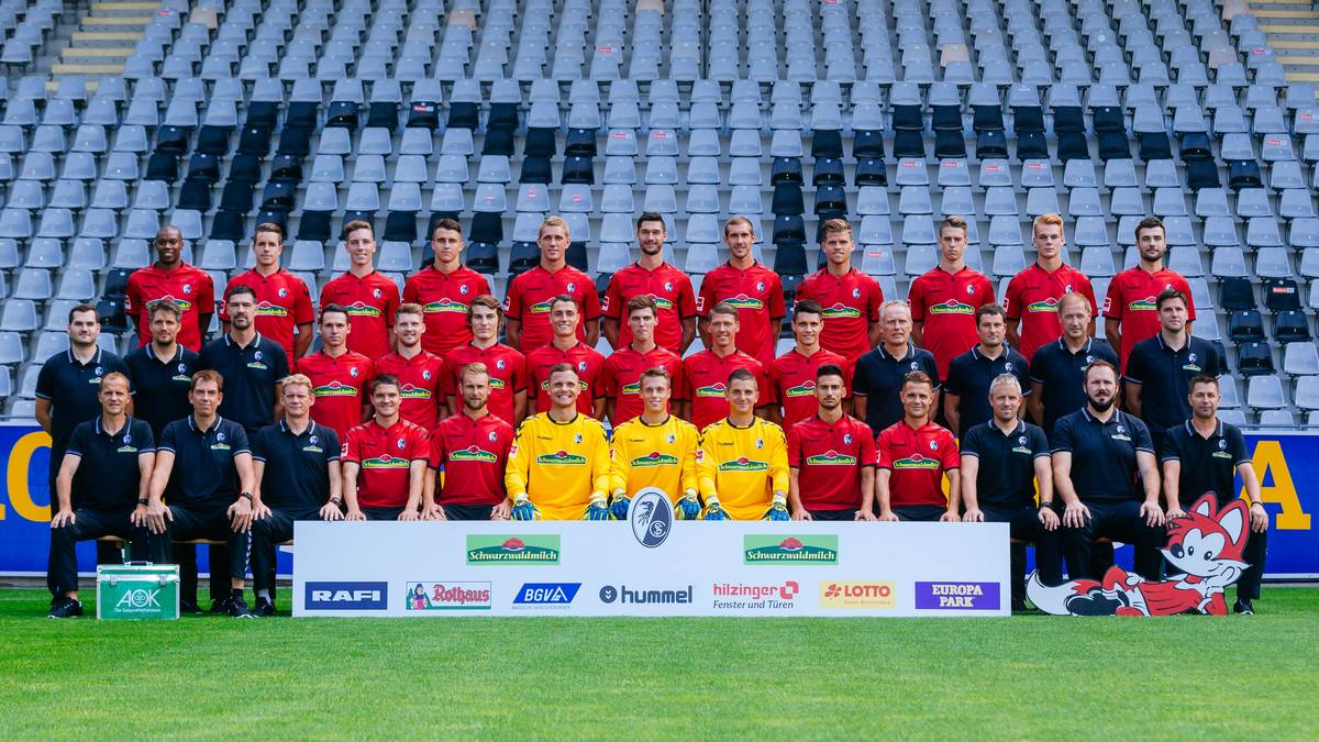 SC FREIBURG: 33 Spieler (3 Leihspieler) im Schnitt 25,3 Jahre, 12 Legionäre