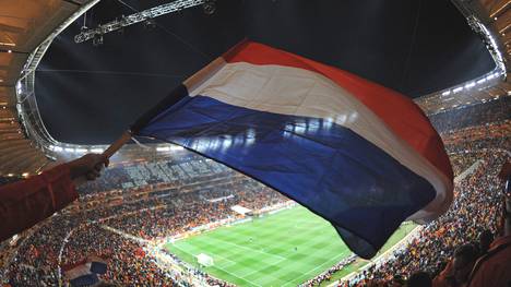 Eine niederländische Fahne bei der Fußball-WM 2010