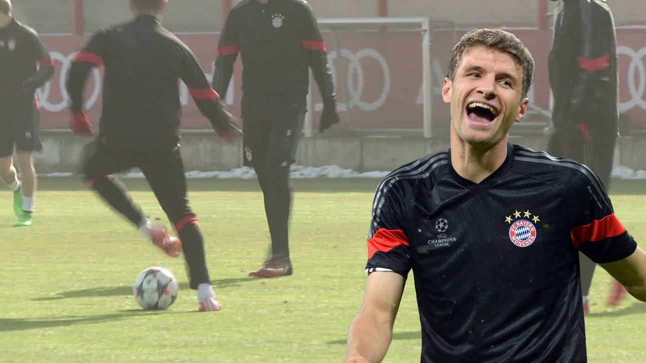 Müller imitiert Ronaldo im Training