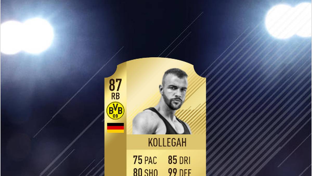 Jung und ein Bollwerk in der Abwehr: Kollegah stoppt jeden, der an ihm vorbeiziehen will. Der Gold-Rapper würde wohl mit dem Spezial-Move „Bissschelle“ jeden Angreifer zu Fall bringen