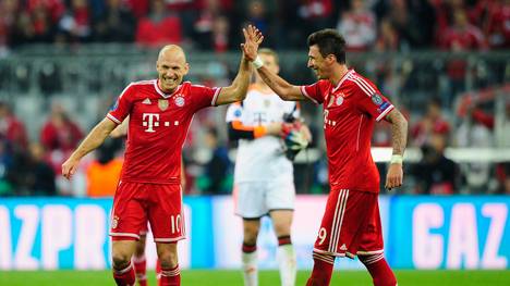 Arjen Robben (l.) und Mario Mandzukic gewannen mit den Bayern 2013 die Champions League