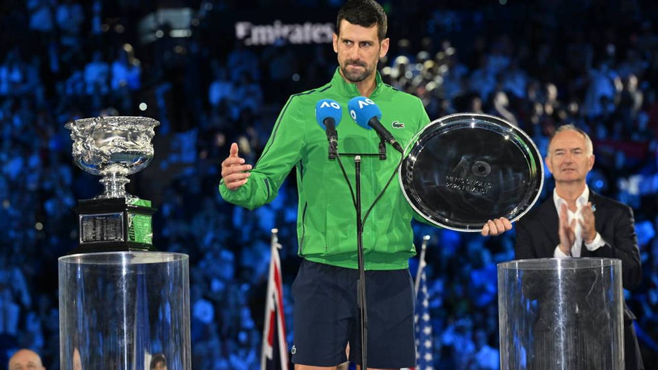Novak Djokovic wandte sich bei seiner Rede auch an Rafael Nadal