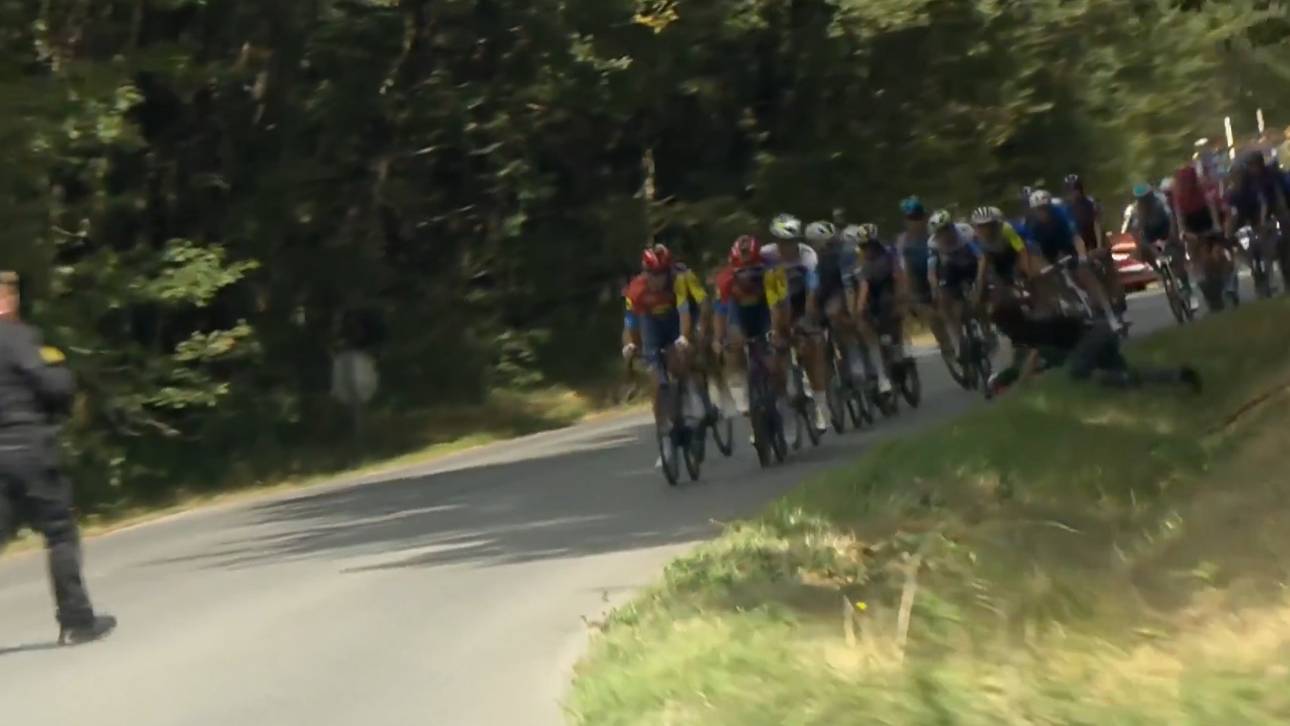 Demonstrant verursacht Vuelta-Sturz