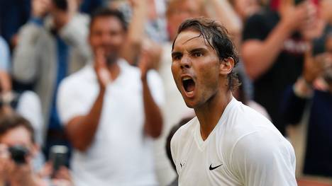 Rafael Nadal schreit seinen Jubel nach dem Sieg über Nick Kyrgios heraus
