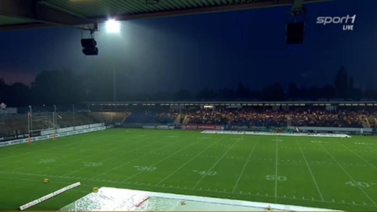 Unwetter: Eurobowl unterbrochen