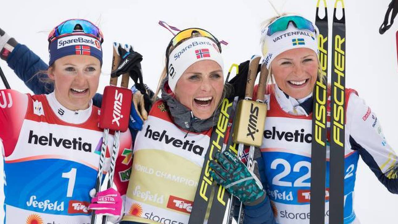 Ingvild Flugstad Oestberg, Therese Johaug und Frida Karlsson (v.l.n.r.)