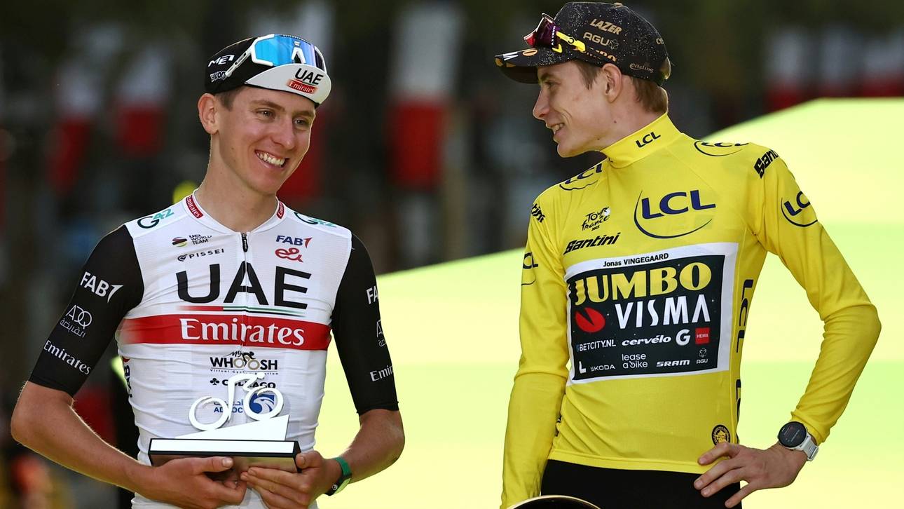 Wiedersehen bei der Tour: Pogacar (l.) und Vingegaard