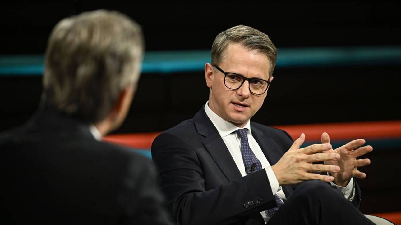 Markus Lanz (li.) und Carsten Linnemann im Februar 2025