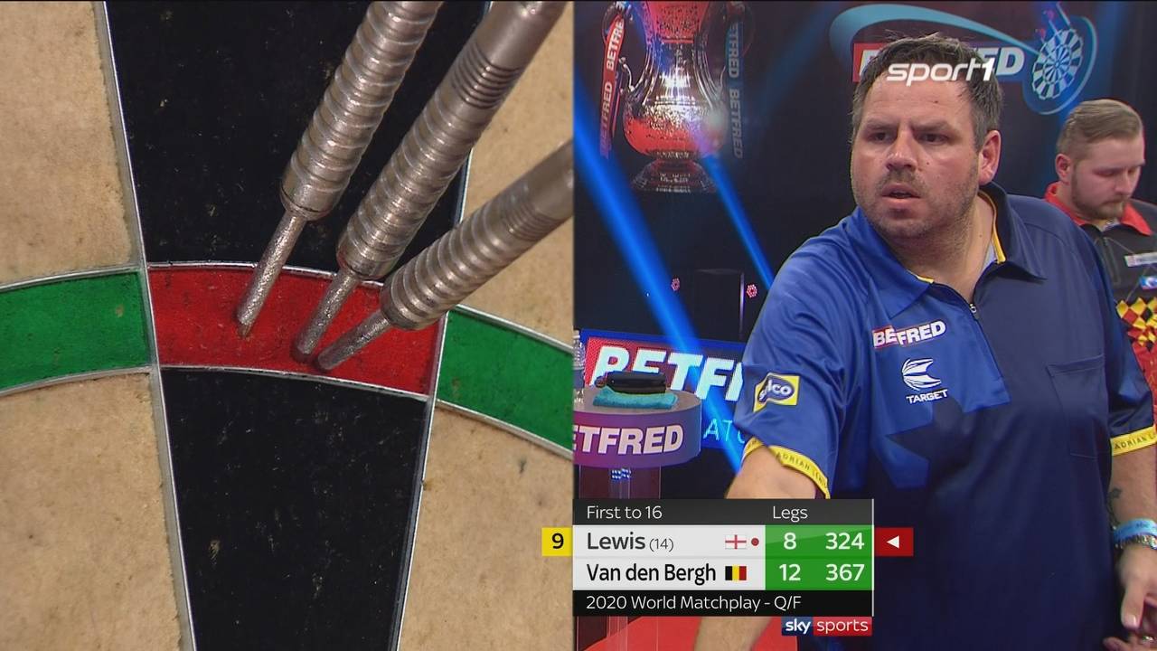 Darts World Matchplay: Dimitri van den Bergh besiegt Adrian Lewis mit 16:12