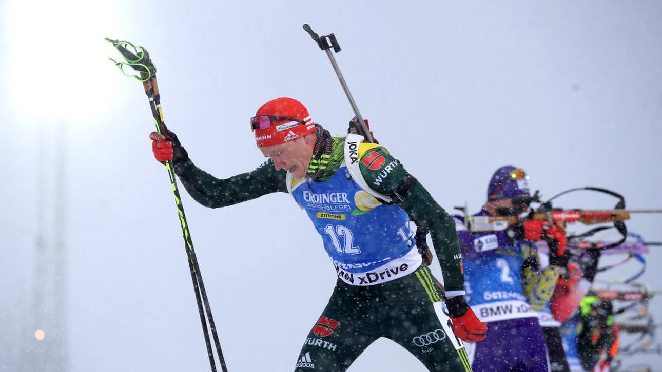 Biathleten bei Verfolgung gefordert