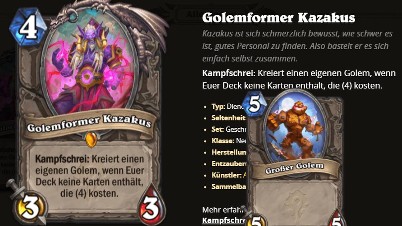 Golemformer Kazakus im Detail