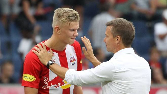 Erling Haaland und Salzburg-Trainer Jesse Marsch