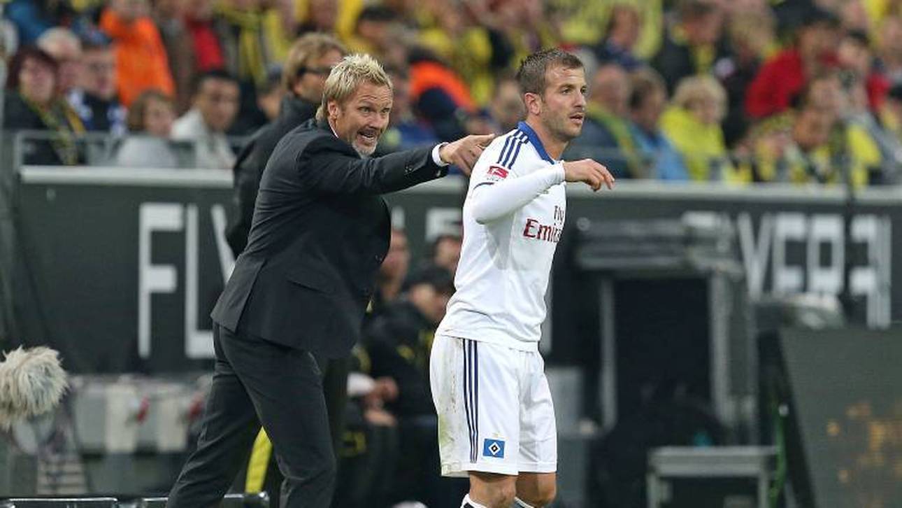 Hamburger SV als Trainer des Hamburger SV mit Rafael van der Vaart