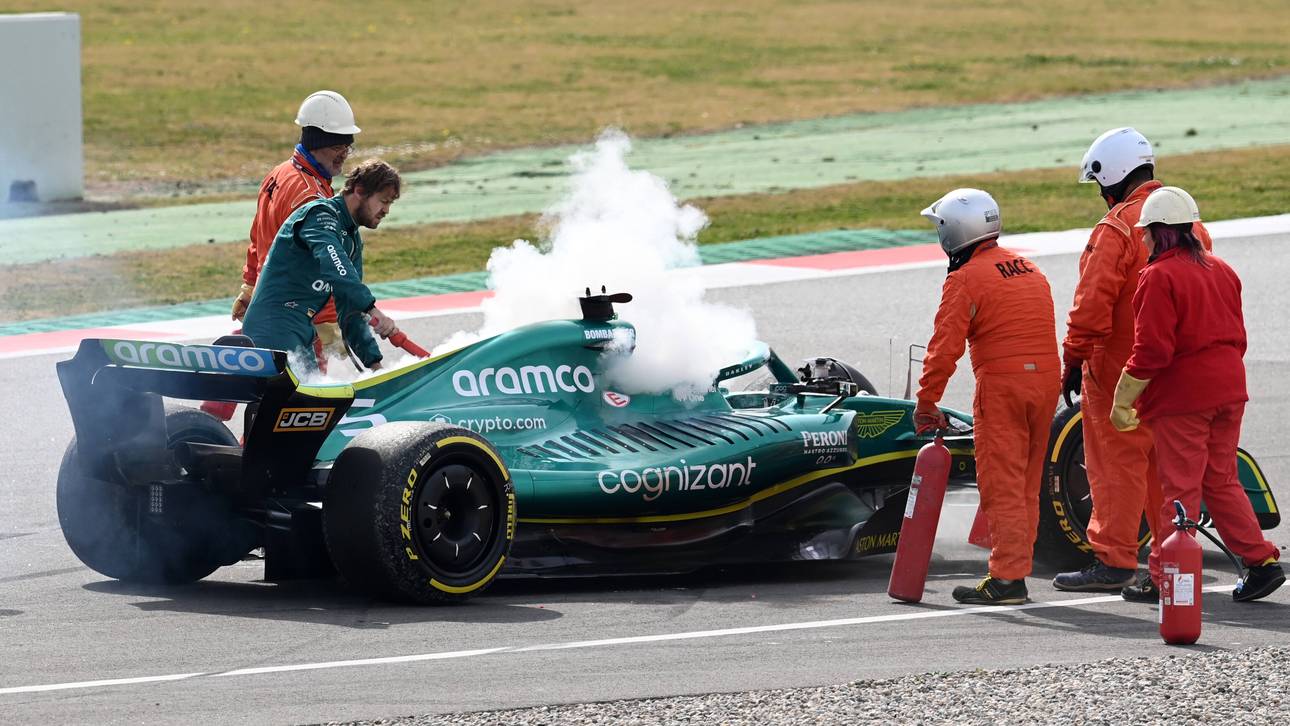 Auto brennt! Vettel löscht selbst