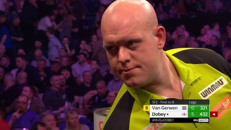 Michael van Gerwen verliert sein Halbfinale am siebten Spieltag der Darts Premier League in Nottingham gegen Chris Dobey mit 0:6. 