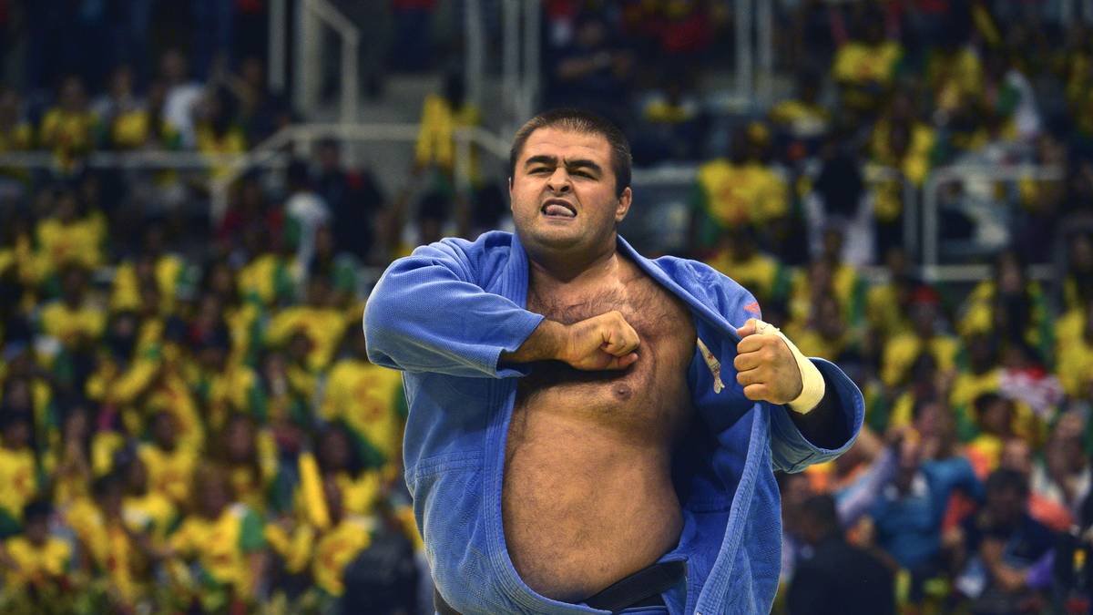 Adam Okruashvili steht im Finale der Judo-Klasse über 100kg