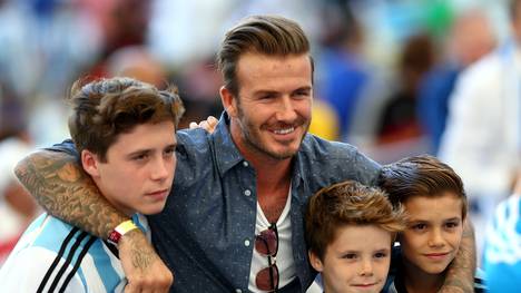 David Beckham mit seinen drei Söhnen