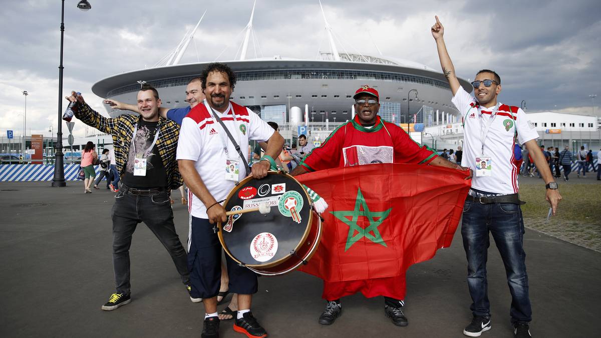 Vor dem Spiel waren die Marokkaner guter Dinge und machten Stimmung