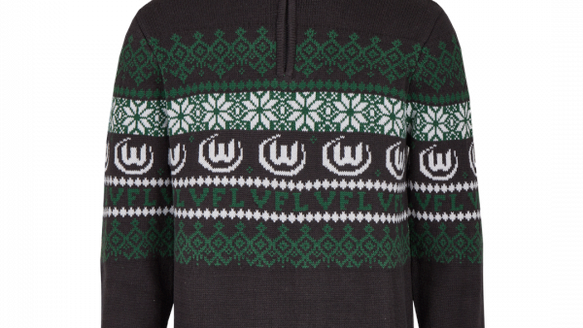 Der Weihnachtspulli der Wolfsburger ist in diesem Jahr deutlich schlichter als noch 2018