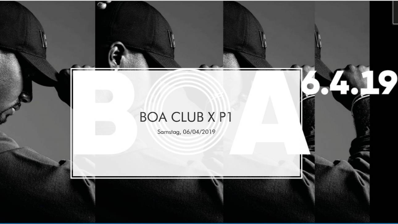 Flyer der Party BOA CLUB X P1