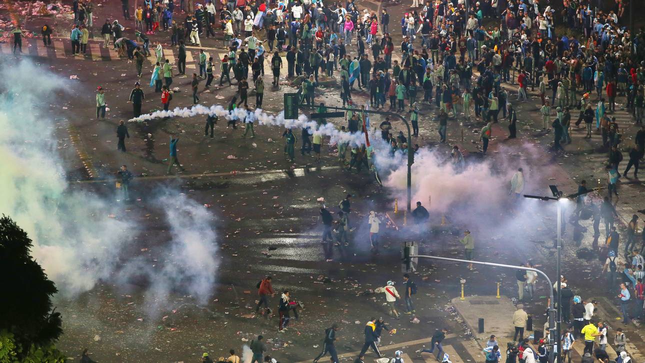 Argentines Gather In Buenos Aires To Watch Country's World Cup Final Match Against Germany