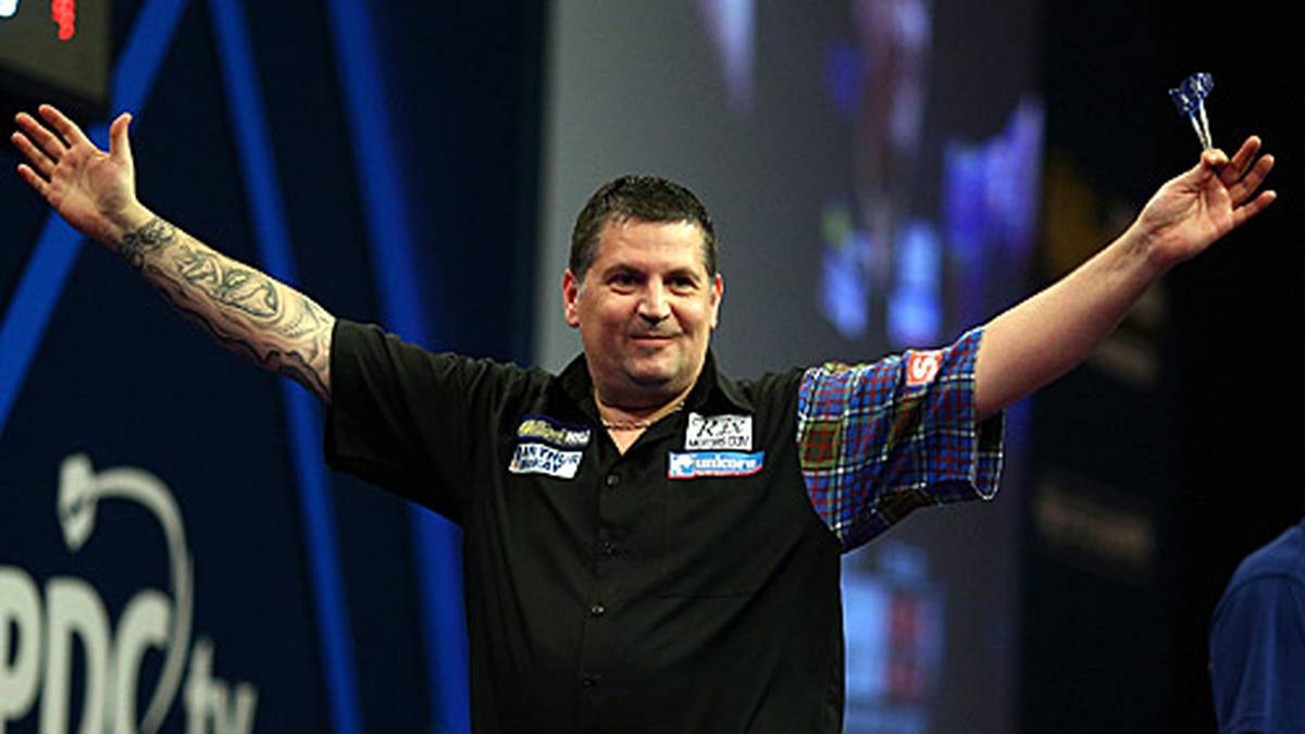 Mit Matchdart Nr. 1 beendet The Flying Scotsman das Viertelfinale am 1. Januar. Die Erleichterung über den Einzug in die Vorschlussrunde ist deutlich erkennbar