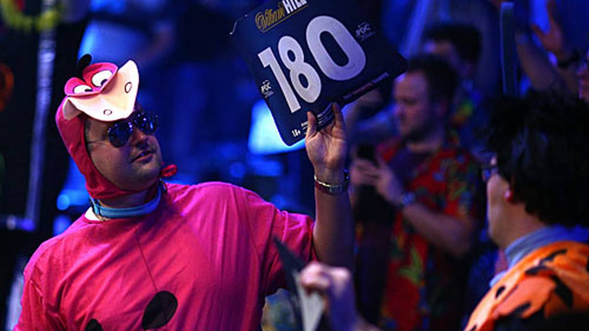 625 Mal dürfen die Fans ihre 180er-Schildchen in die Höhe heben - so oft erzielen die Spiele das Maximum im Darts. 625 Mal "Yabba Dabba Doo!"
