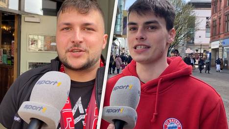 Zahlreiche Bayern-Fans unterstützen der Rekordmeister vor Ort in Manchester. Im Champions-League-Duell gegen City sind sie vor allem darauf gespannt, ob die Bayern Erling Haaland stoppen können. 