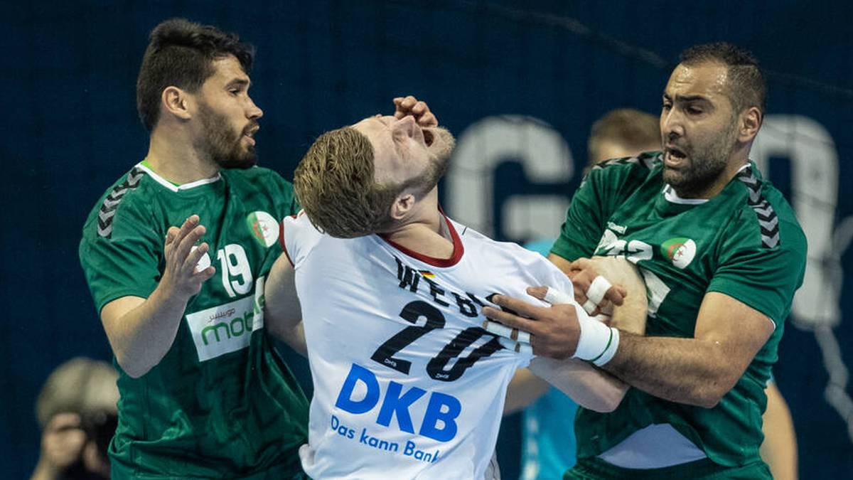 Gegen, Algerien mussten Deutschlands Handballer um Philipp Weber auch einiges einstecken