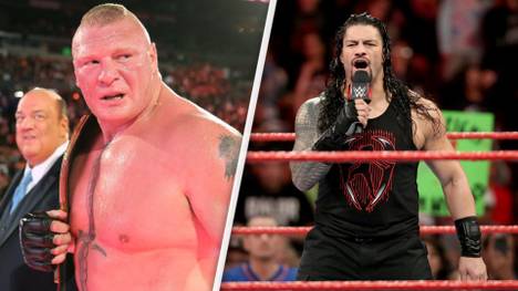 Brock Lesnar (l.) trifft bei WWE WrestleMania 34 auf Roman Reigns