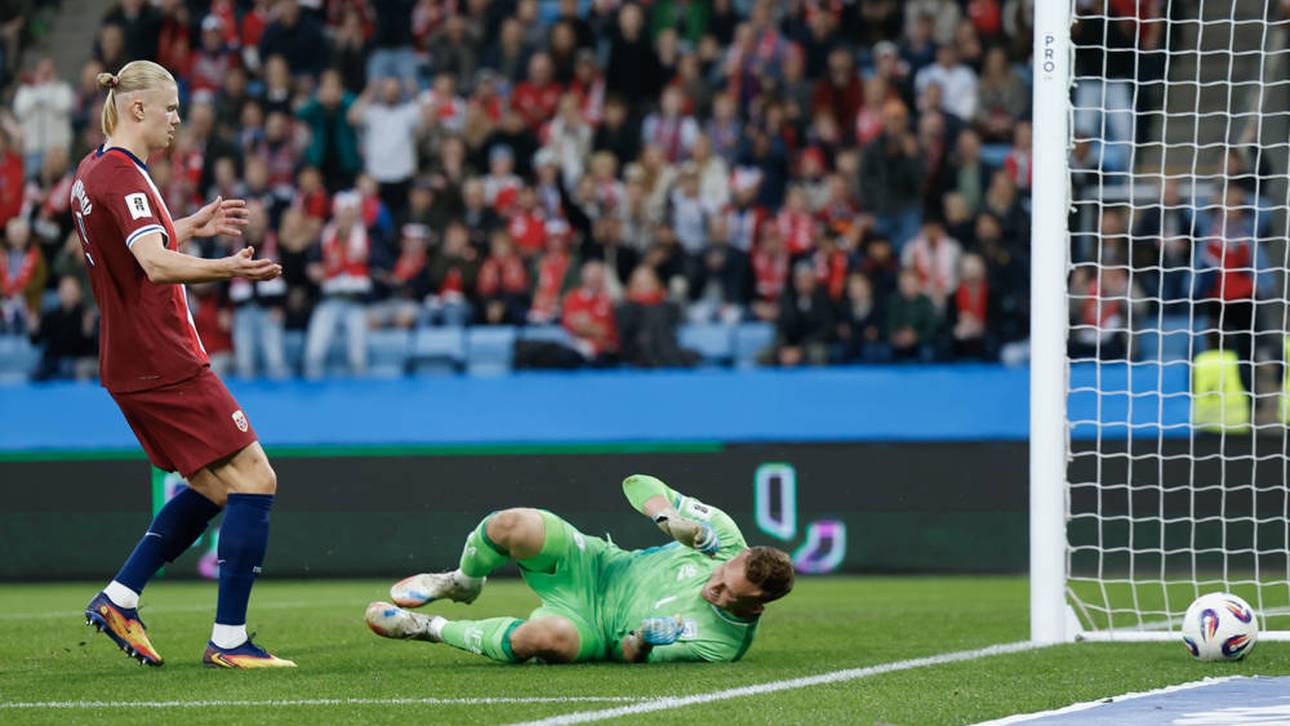 Erling Haaland scheiterte vom Elfmeterpunkt zweimal an Daniel Peretz