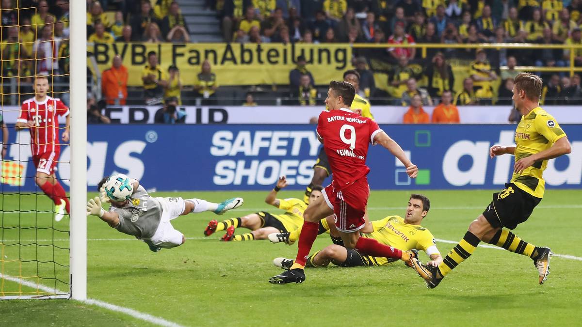 Die Reaktion des Rekordmeisters lässt nicht lange auf sich warten. Robert Lewandowski trifft nach Pass von Joshua Kimmich zum Ausgleich (18.)
