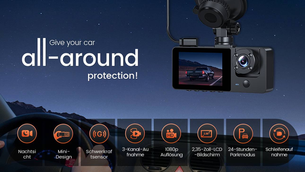 Top Angebot! Dashcam für Rundumschutz – Sicherheit für dein Auto