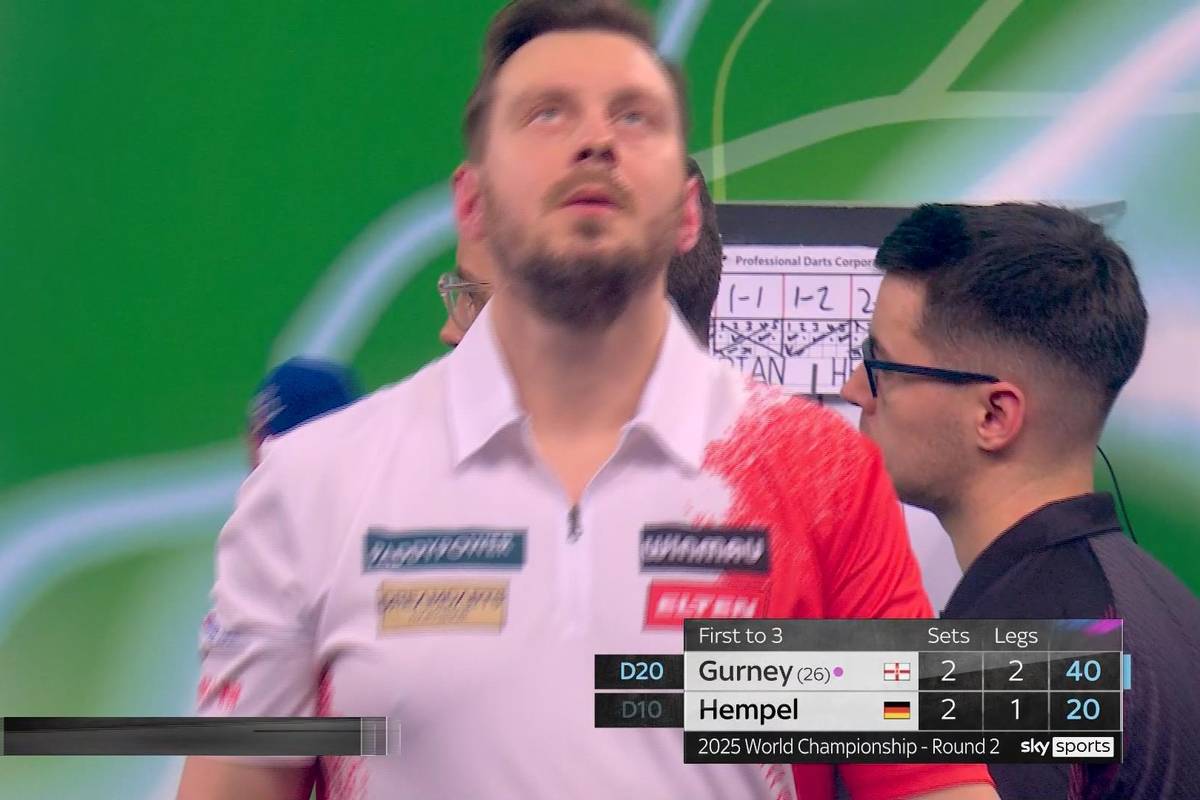 Florian Hempel ist in einem knappen Match gegen den Nordiren Daryl Gurney aus der WM ausgeschieden. Am Ende lag es nur an Millimetern.