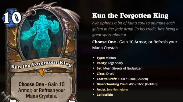 Hearthstone Kun the Forgotten King