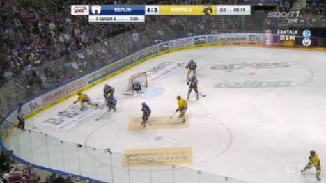 DEL: Eisbären Berlin vs Krefeld Pinguine In einem hart umkämpften Spiel sichern sich die Eisbären wichtige Punkte im Kampf um die Playoffs